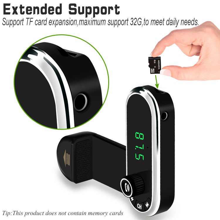 2 in 1 FM Transmitter Universal Phone Holder Host Car Bluetooth hands-free Kit