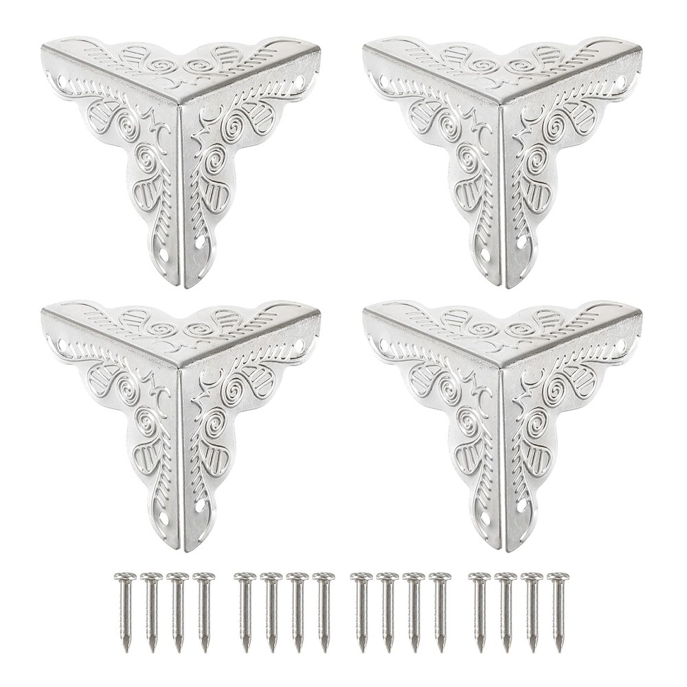 30 Pcs 25mm Decorative Box Corner Cover, Corner Protector, Silver