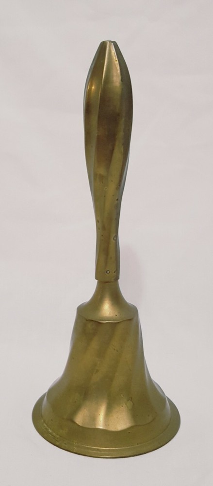 Vintage Brass Bell with Clapper Swirl Pattern 7"