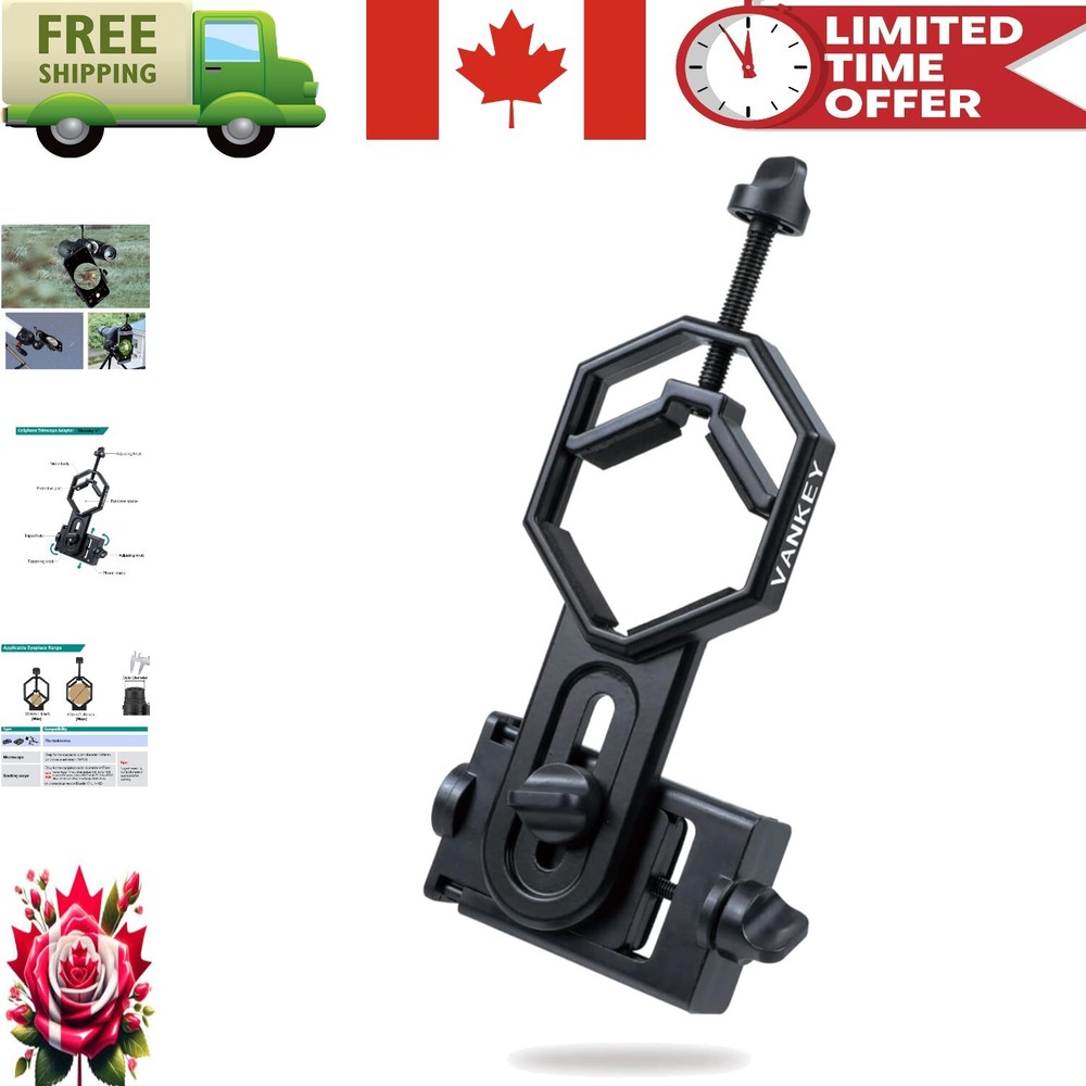 Durable Smartphone Telescope Adapter Compatible with Binoculars & Microscopes