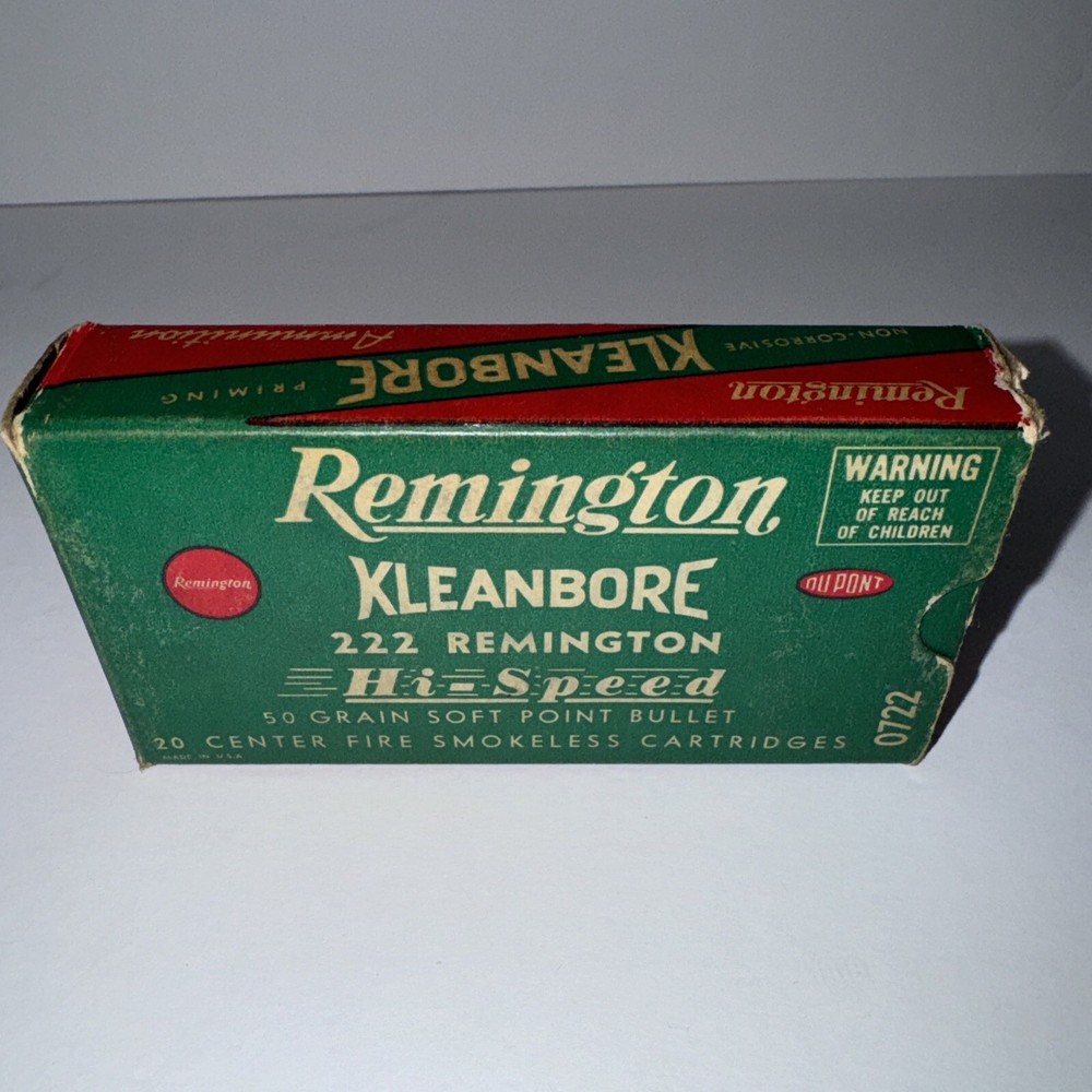 Empty Ammo box Remington Kleanbore 222 Remington