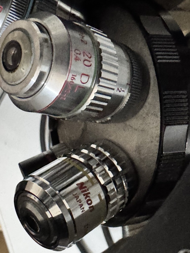 Nikon Diaphot Inverted Phase Contrast Microscope With 3 Objectives