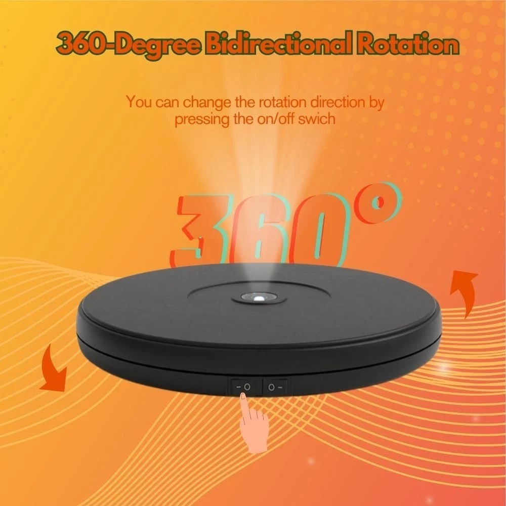 25cm Motorized Rotating Display Stand with LED Light