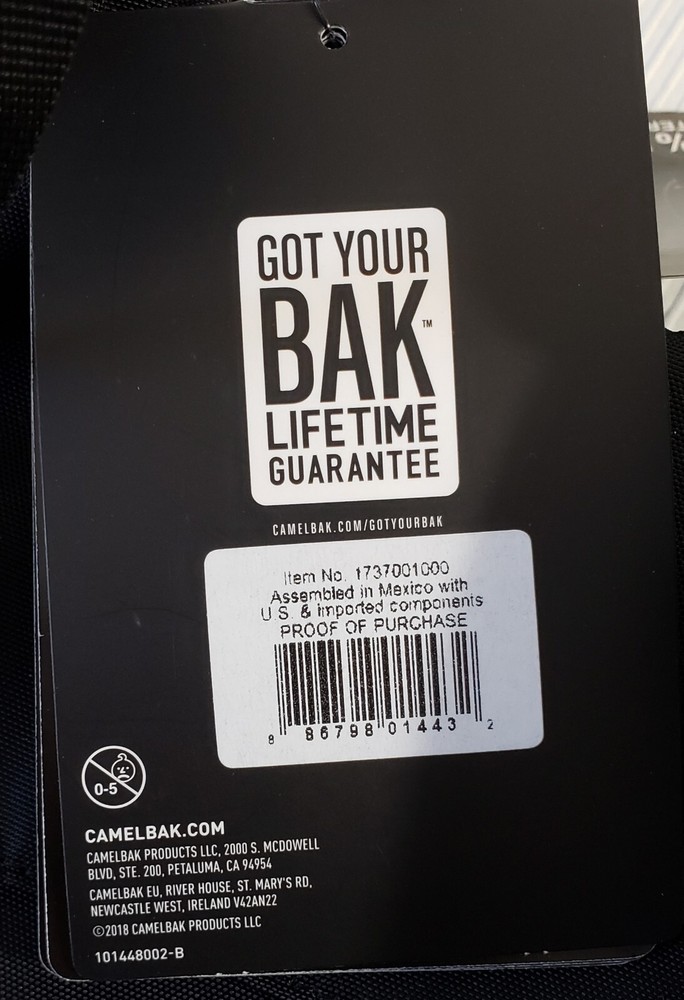 Camelbak Maximum Gear Hydration Pack Backpack Military Black *With 50 oz Bladder