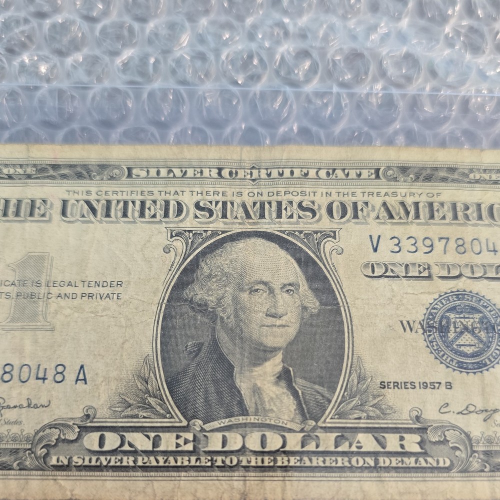 TWO-$1 1957B SERIES SILVER CERTIFICATES