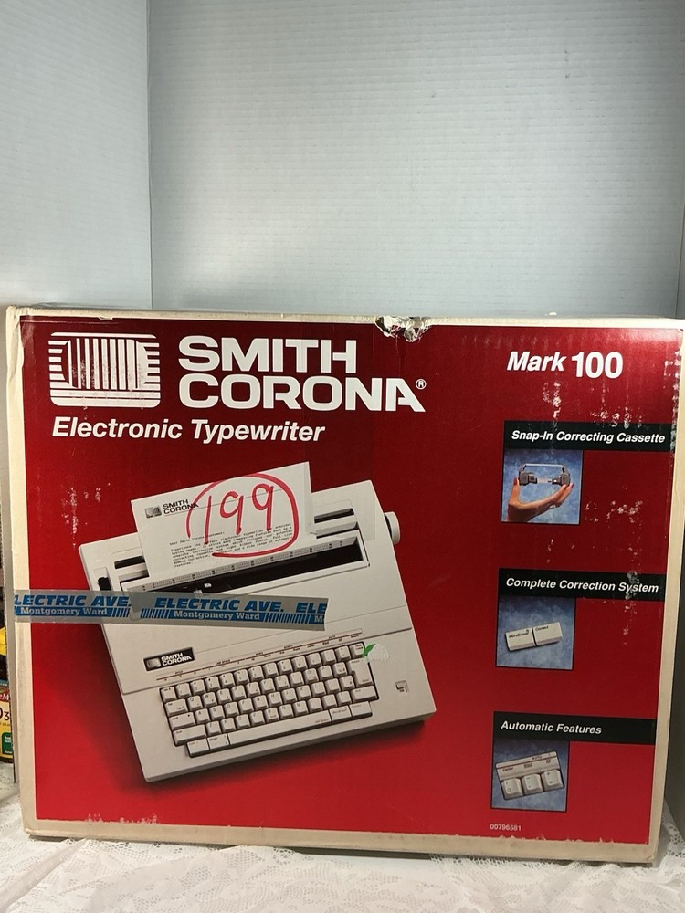 Smith Corona Mark 100 Electronic Typewriter w/ Box Snap-In Correcting Cassette