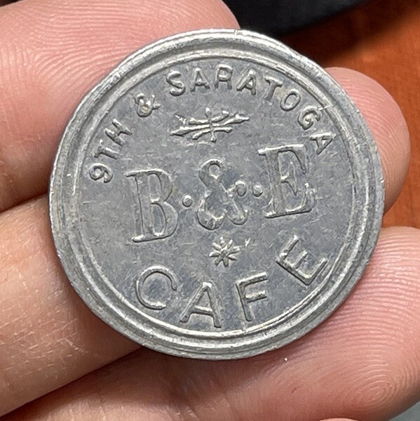 Unknown B & E Cafe 5 Cents Trade Token