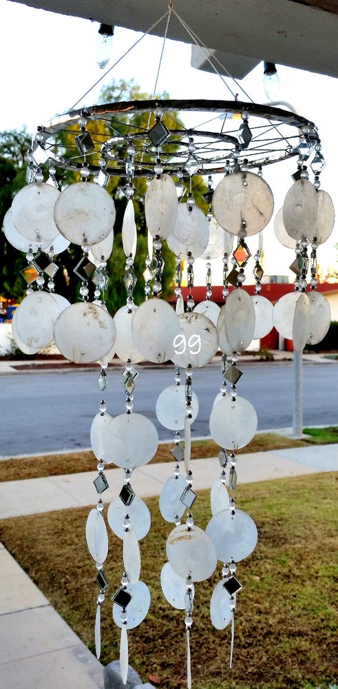 WHITE CAPIZ SHELL WINDCHIMES CAPIZ CHIMES WHITE