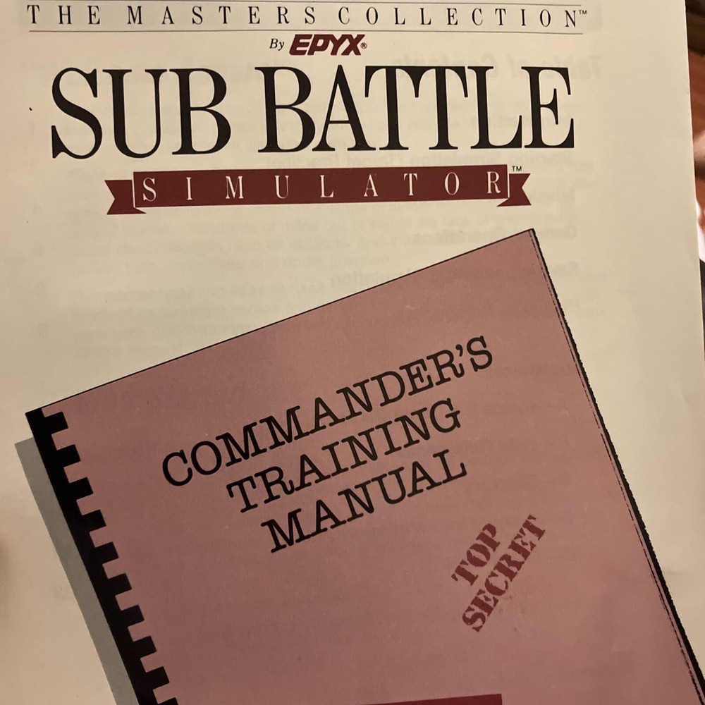 Sub Battle Simulator Commodore 64 Epyx Vintage 1987  Instructions Manual