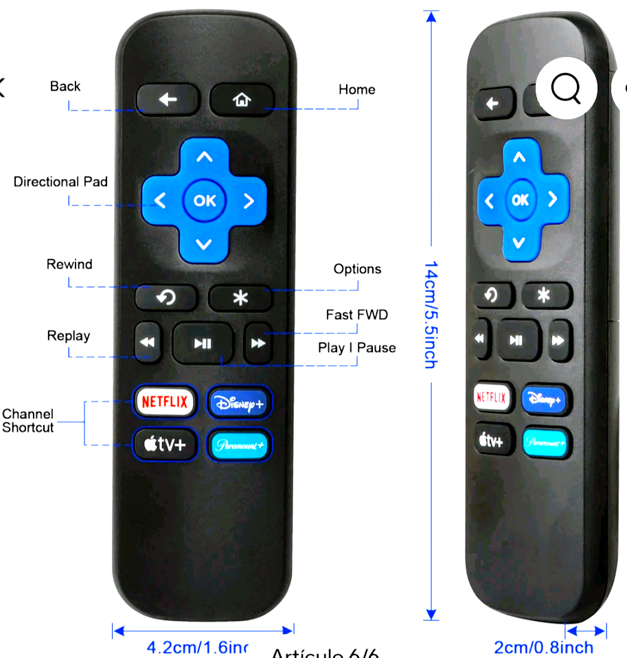 2Pack Universal Replacement Remote Control Compatible W Roku Express Box Player