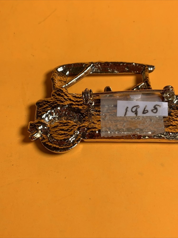 Vintage Red Car Lapel Pin 1968