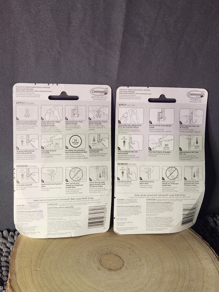 2 Pack~3M Command Large Plastic Hook 4.03 in. L DAMAGED PACKAGING~NEW