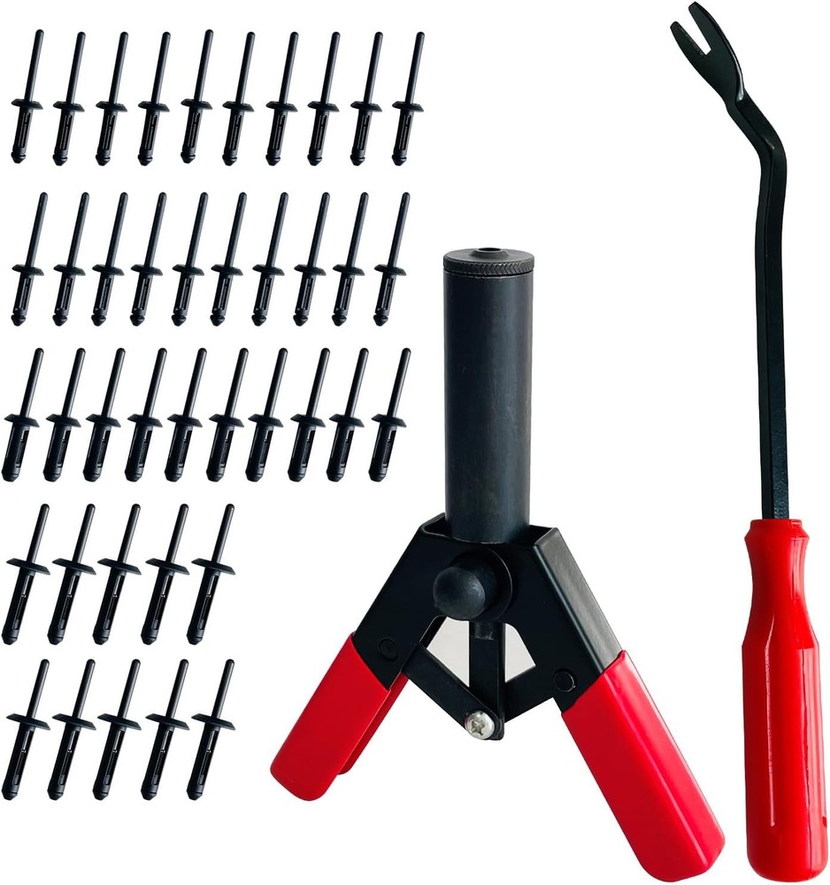 Sutekus Plastic Rivet Gun Set - Includes 40Pcs Poly Rivets Assortment, 1Pcs...