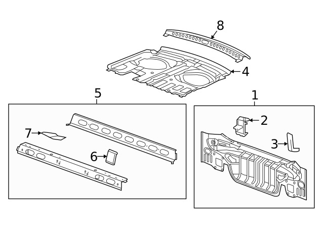 Genuine GM Rear End Panel Bracket 23127195