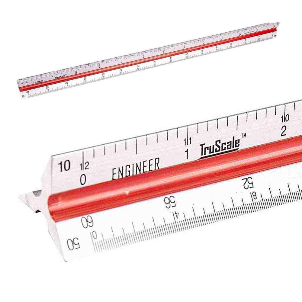 Triangular Engineering Scale Aluminum Ruler for Architects, Engineers and Stu...