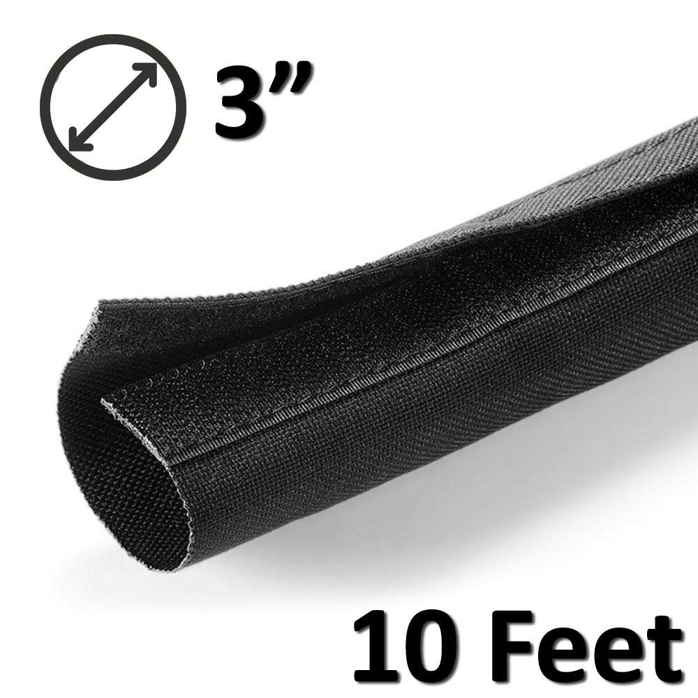 Electriduct 3" Hook & Loop Nylon Fast Wrap Sleeve Cable Management - 10 FT