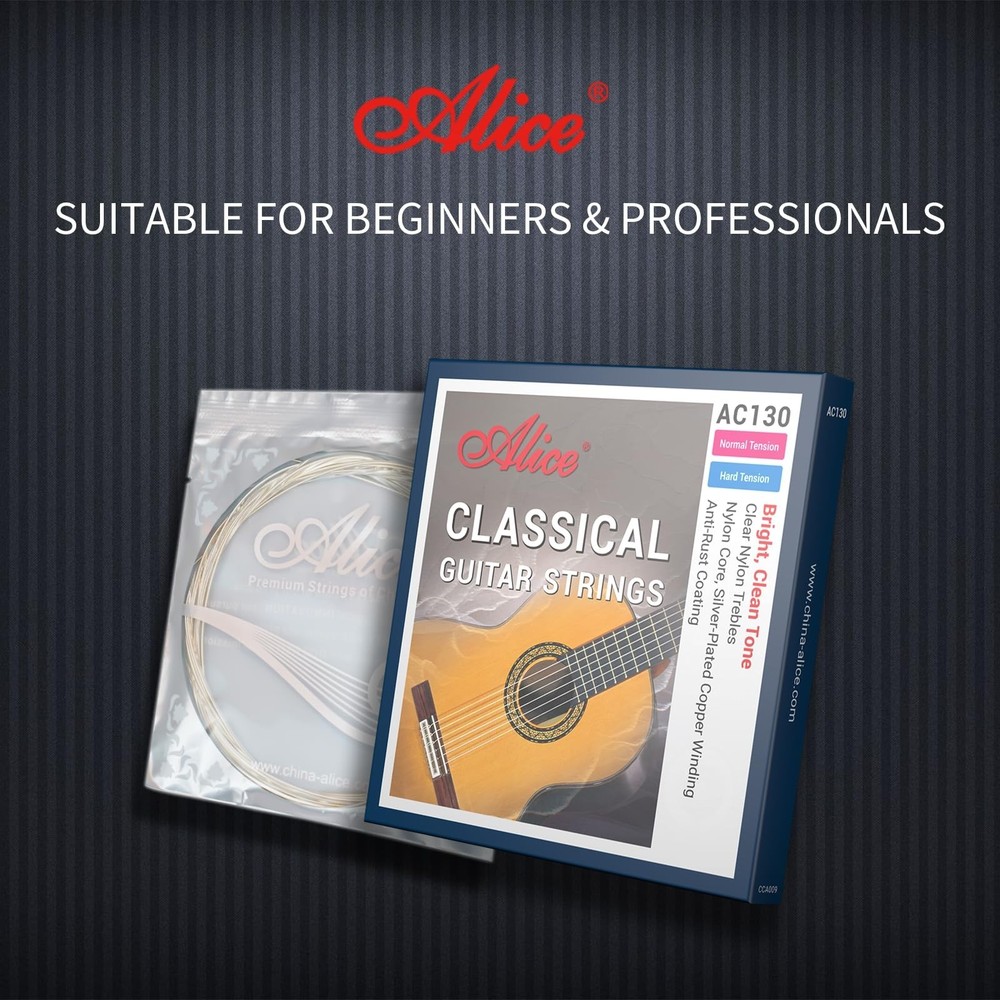 Classical Guitar Strings, Alice Classic Nylon Guitar 6 Strings Normal Tension...