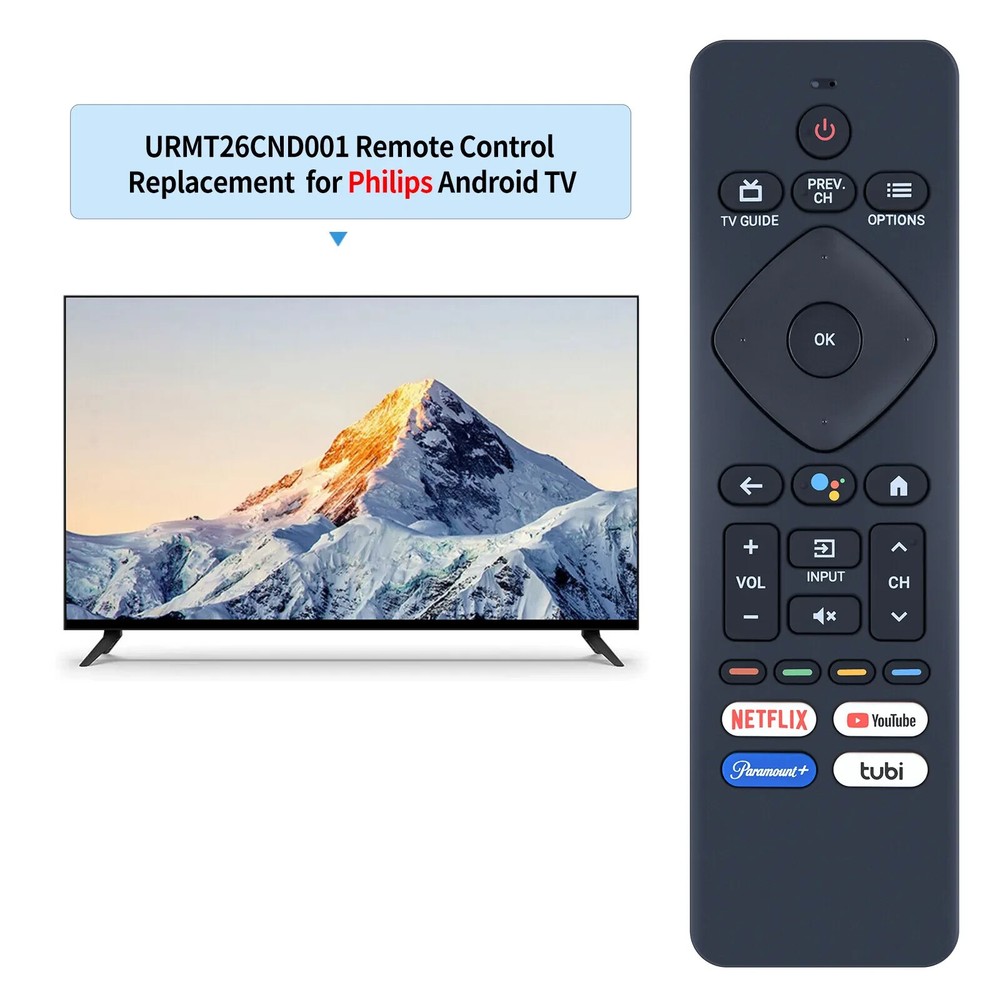 Original Philips S4X-RF439A Android TV Remote Netflix-Youtube-Paramount+-Tubi !!