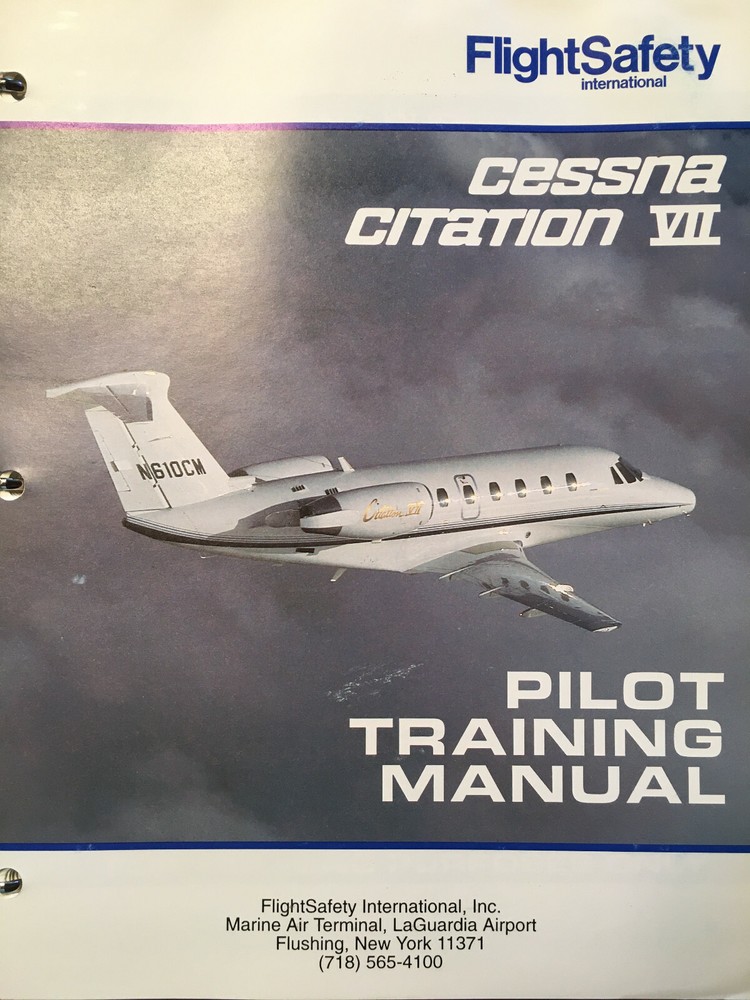 Cessna Citation VII Pilot Training Manual.