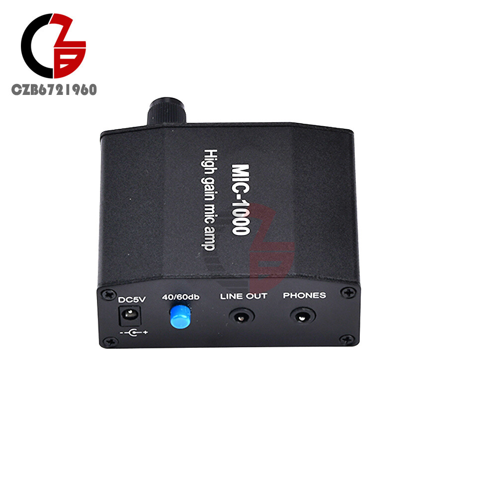 Microphone Amplifier Audio Amp High Gain 1000 Times Amplification Accessory Kit
