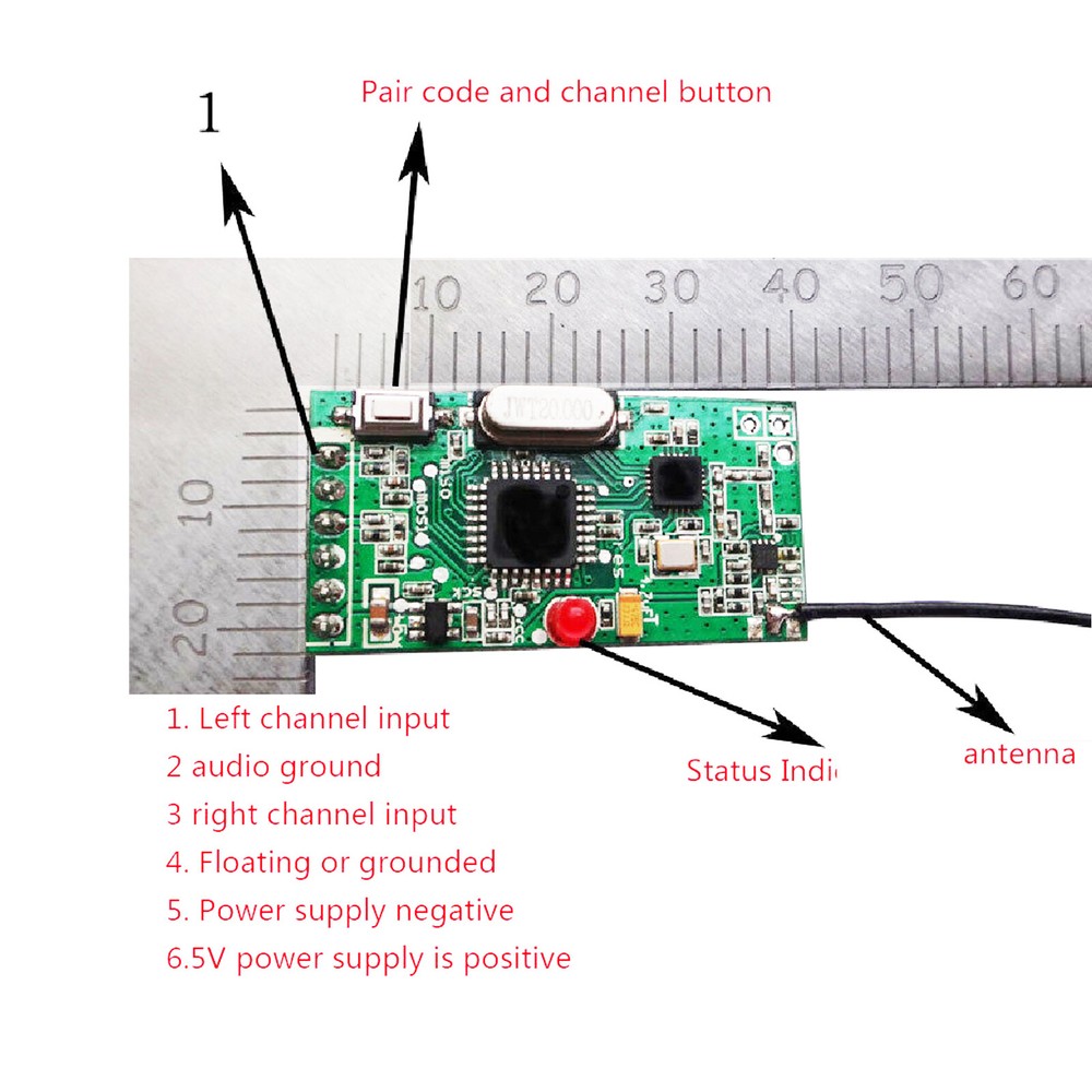 2pc 2.4G NRF24L01 Wireless Digital Audio Module Speaker Transmitter and Receiver