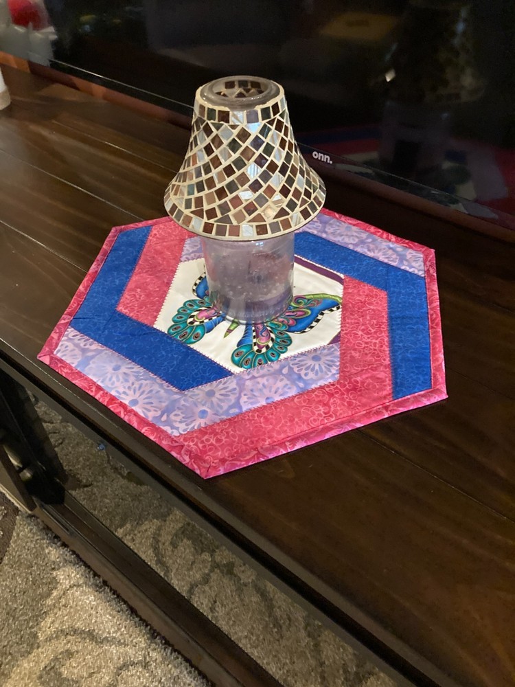 June Colorful Butterfly Hexagonal Table Topper