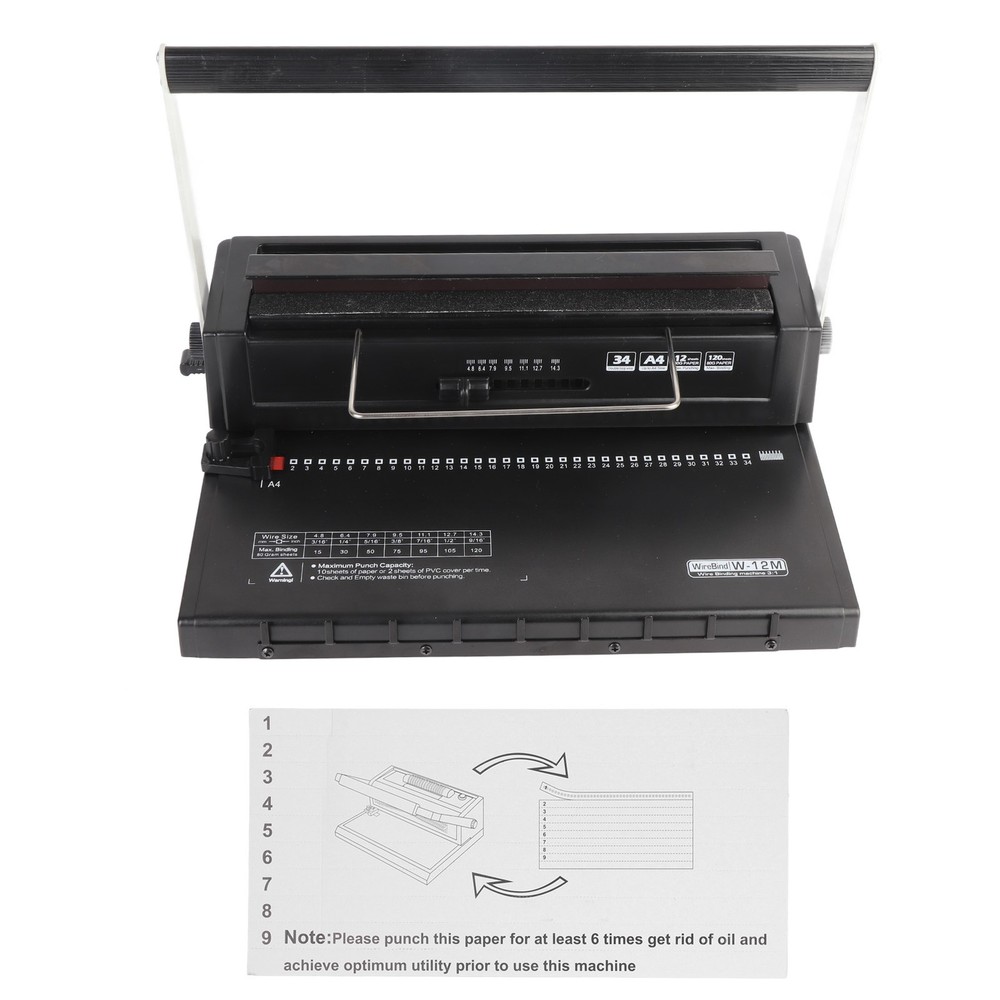 Spiral Coil Binding Machine Efficiently Punches 12 Sheets For A4 A5 Popular