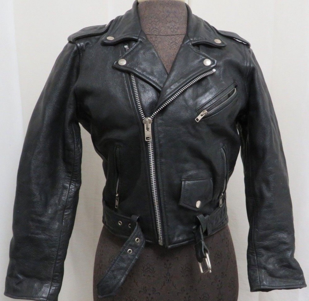 Harley Eagle Patch Leather Biker Jacket (aftermarket)