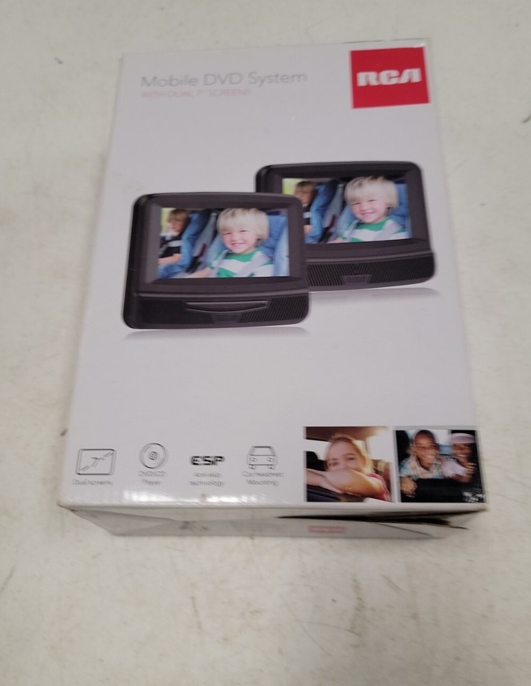 RCA Mobile DVD CD System 7” Dual Screens DRC69705E22 New Open Box