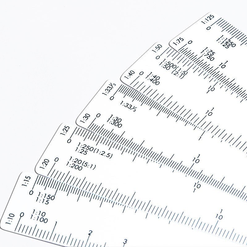 2Pcs Scale Ruler 19cm Engineer Scale Architect Rulers Plastic