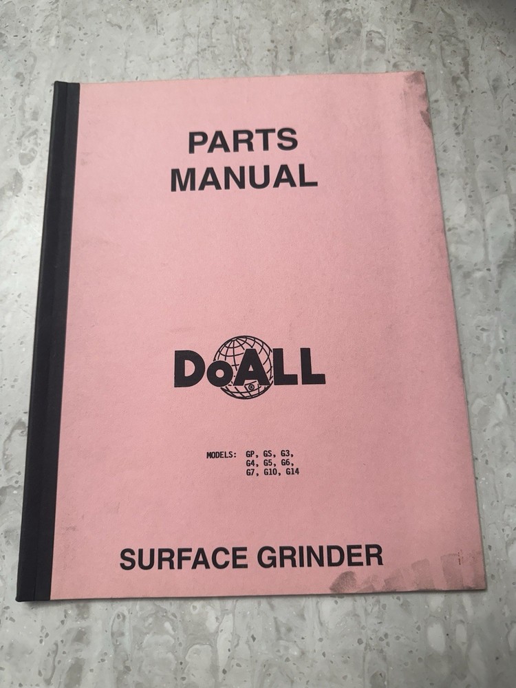 DoAll Model Surface Grinder Replacement Parts Catalog Manual