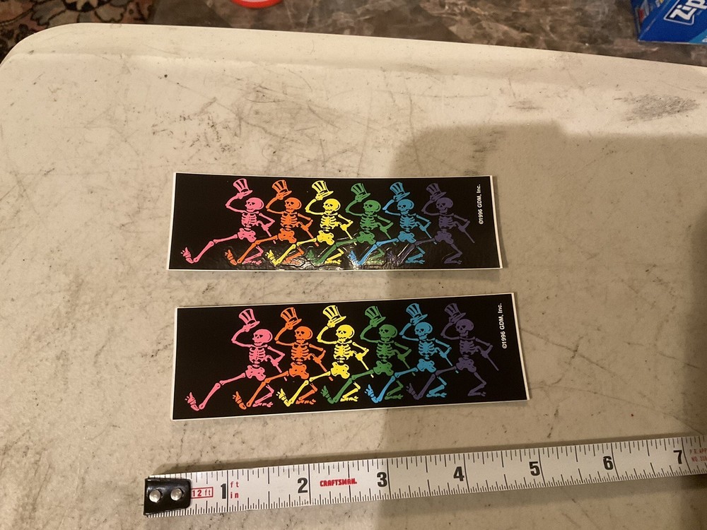 3 STICKER DECAL GRATEFUL DEAD RAINBOW DANCING SKELETON LOGO #13341