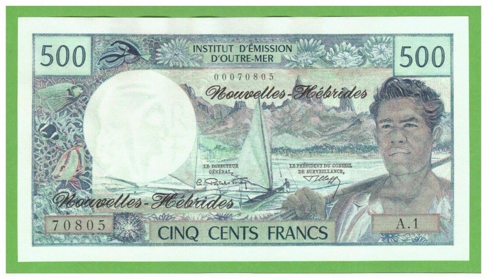 NEW HEBRIDES 500 FRANCS 1970/1981 P-19a UNC