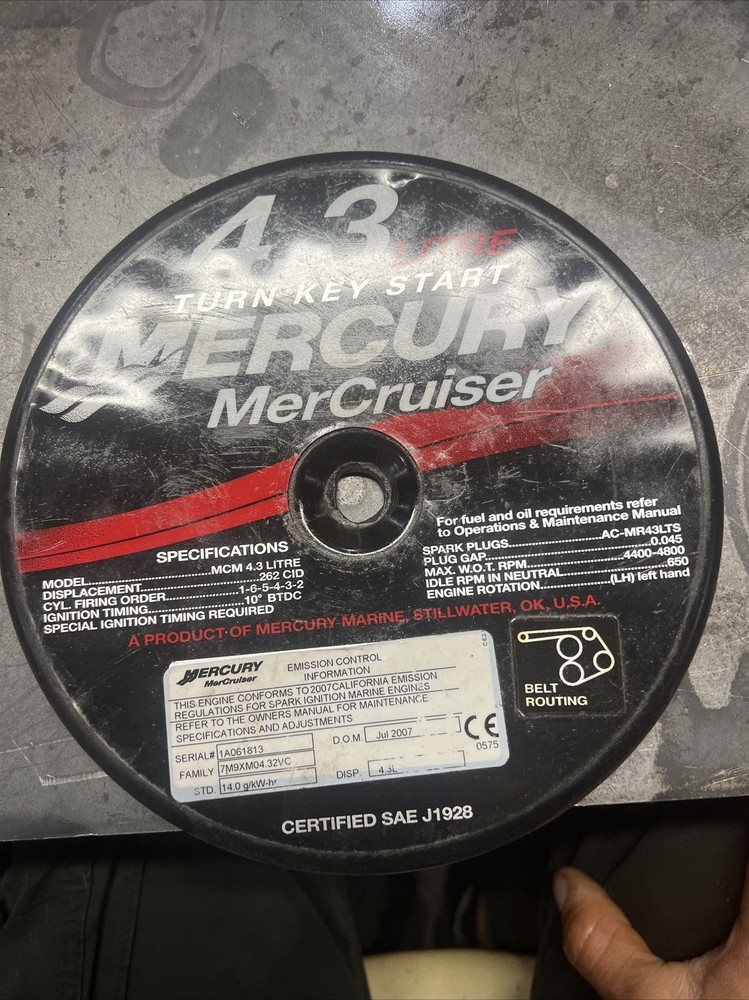 Mercruiser 4.3 flame arestor cover