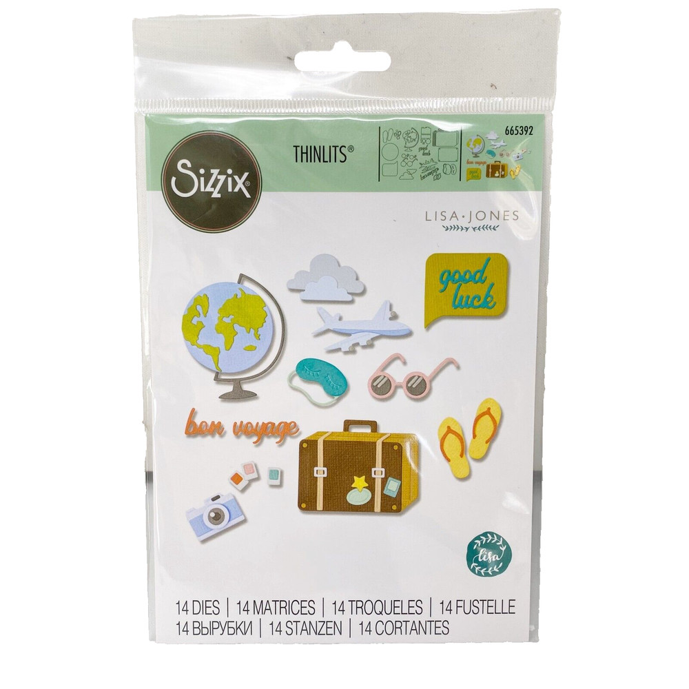 Sizzix Thinlits Time to Travel Cutting Dies by Lisa Jones 665392 NEW