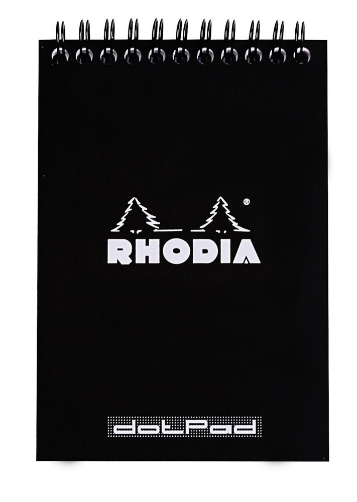 Rhodia Wirebound Notebook 8 1/4 x 11 3/4 Dot Pad Black