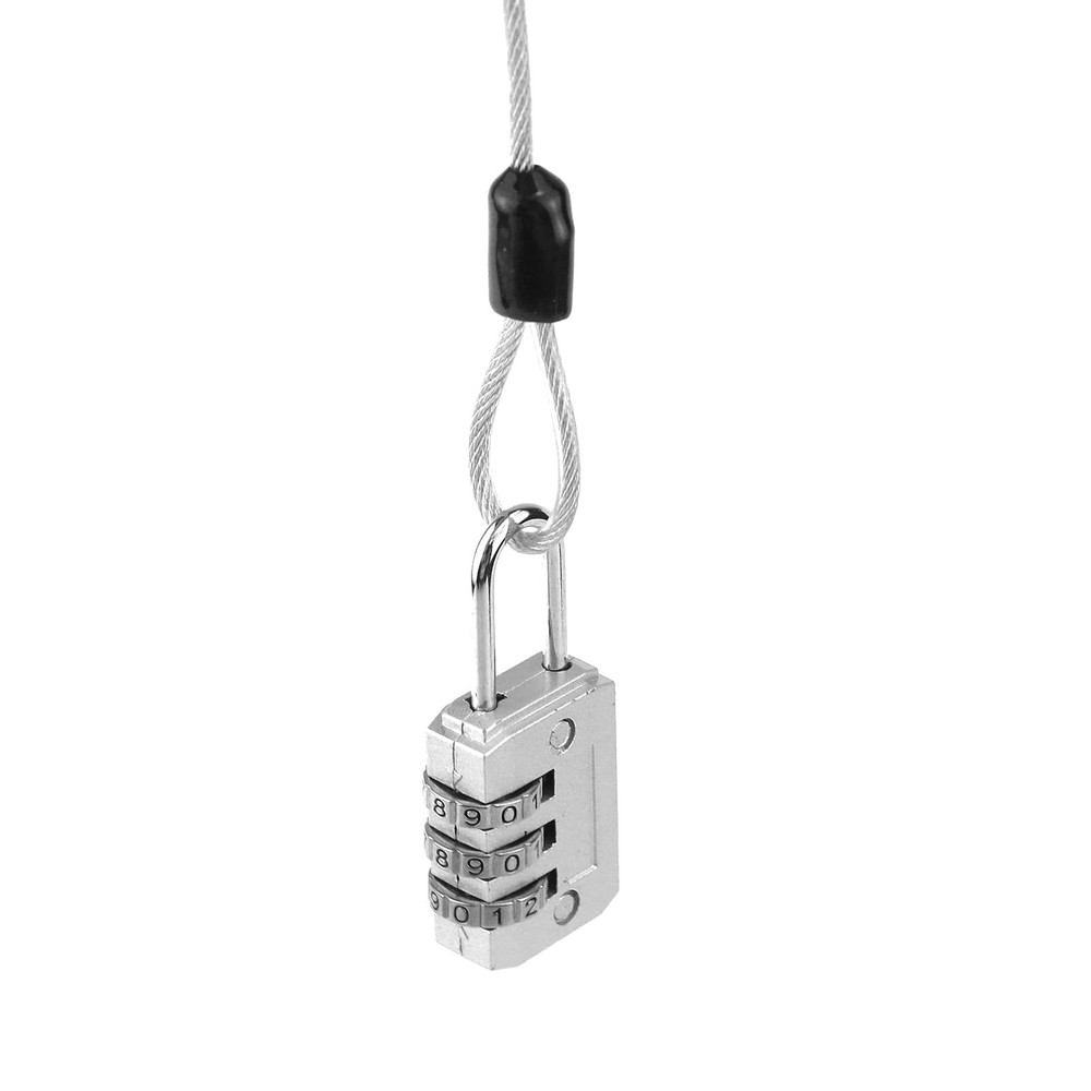 Cable Lock Double Loops 6.6Ft Long Silver Security Cables with Lock, Bike Locks