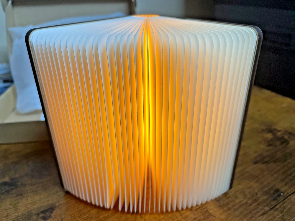 Foldable LED Book Lamp Wooden Night Light USB Rechargeable Touch Dimmable Table