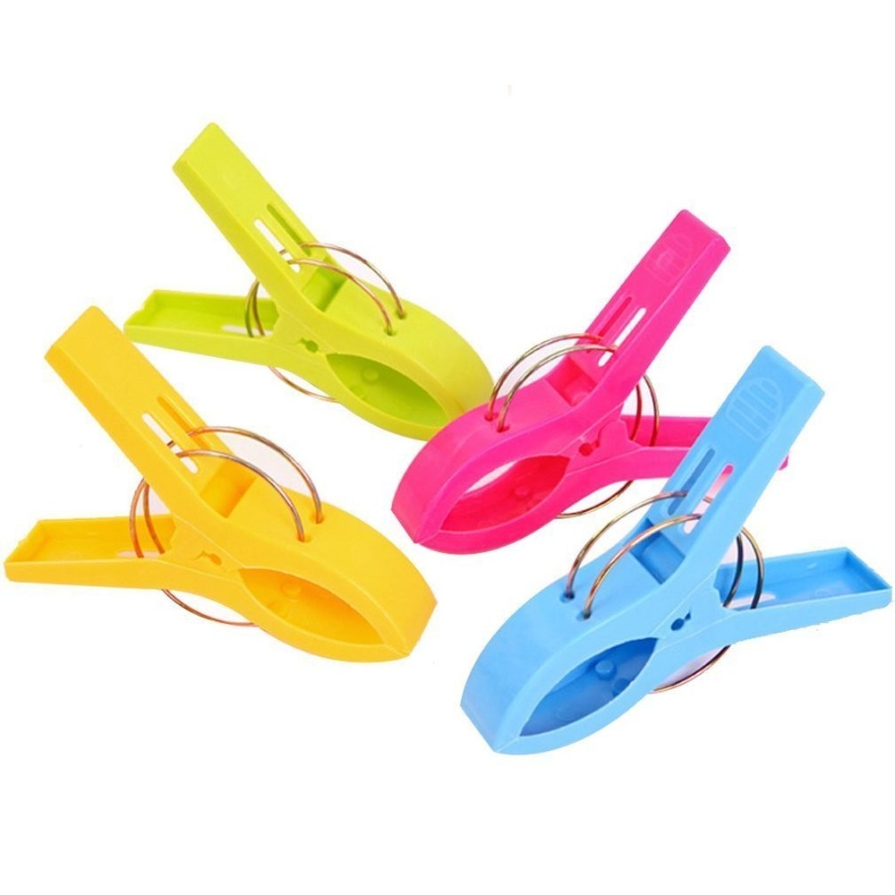 Windproof Beach Towel Clips for Chairs, Heavy Duty Plastic Clips, Multicolor