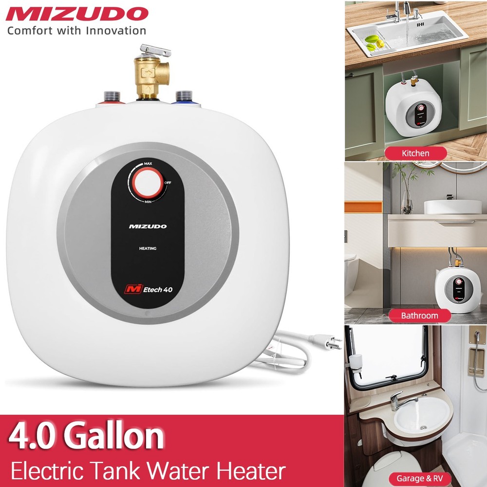 Mini-Tank Water Heater Electric 4.0 Gal 1440W for RVs Camper Kitchen Sink 120V