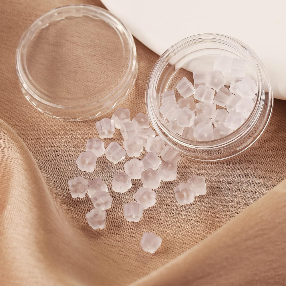 Rubber Earring Backs Soft Clear Earring Backings for Studs Hypoallergenic Silico
