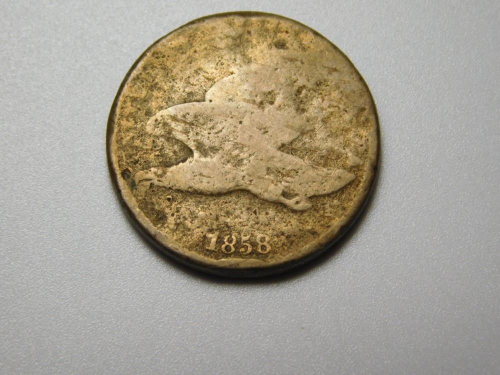 OLD US COIN 1858 FLYING EAGLE CENT PENNY