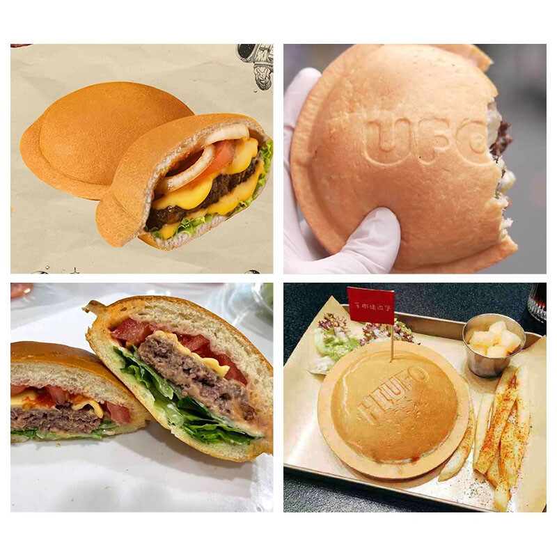 110V Single Head Hamburger UFO Panini Press Baker Waffle Maker Ice Cream Machine