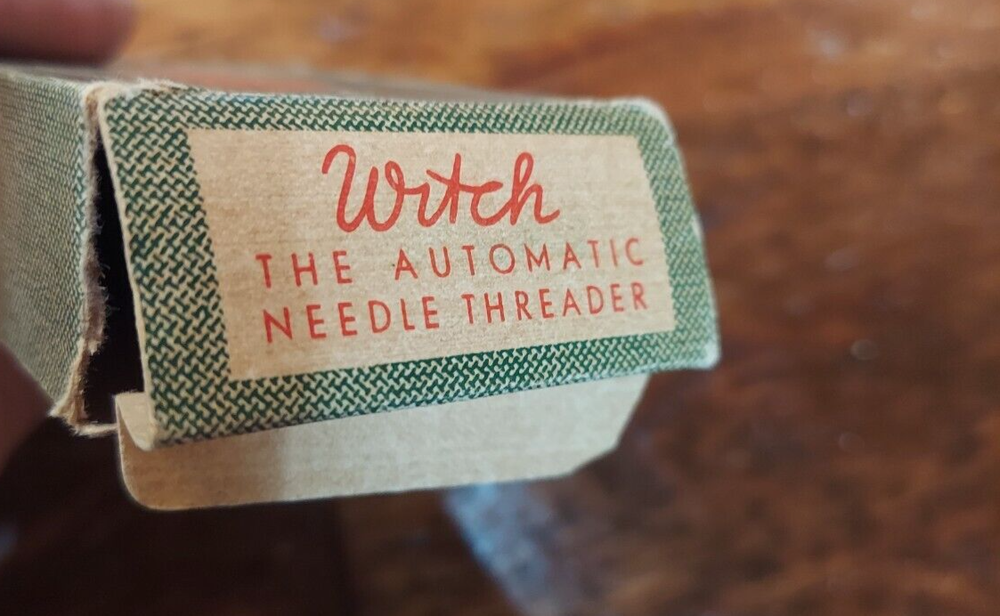 Vintage Witch Needle Threader with instructions Germany