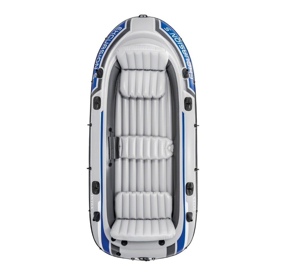 Intex Excursion 5 5-Person Inflatable Boat Set, Oars & Pump, New