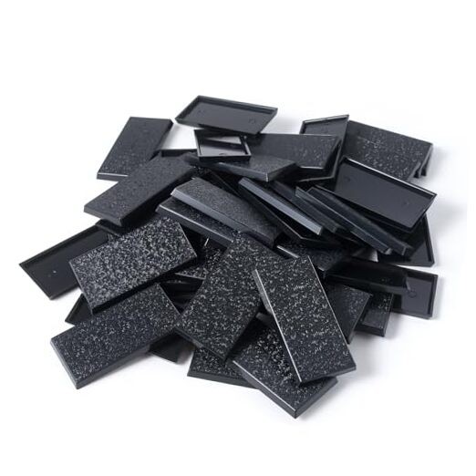 30x60mm Textured Plastic Rectangular Bases Wargames Table Top Games 50 Count