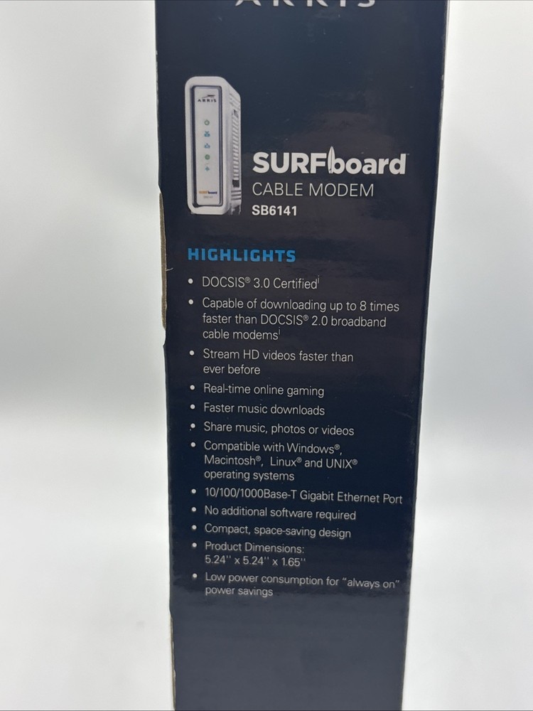 ARRIS SurfBoard SB6141 DOCSIS 3.0 Cable Modem – White