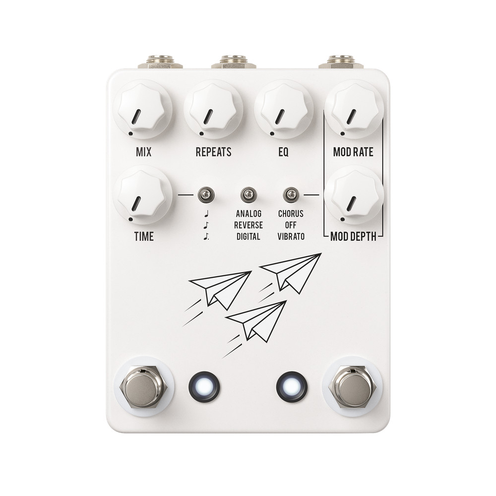 JHS Pedals Flight Delay Reverse Analog Digital Chorus Vibrato White
