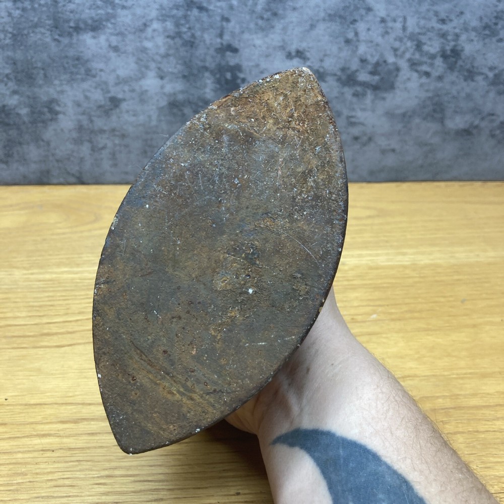 ASBESTOS Cast Iron Sad Iron Wood Handle Removable Top