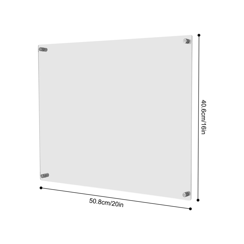 16" x 20" Clear Acrylic Picture Frame Wall Mount Floating Frameless Double Panel